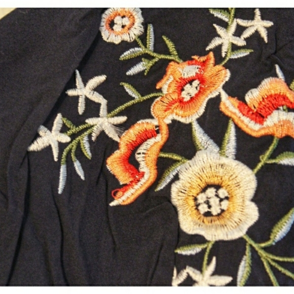 Navy Perfect Places Embroidered Culotte Jumpsuit - Picture 5 of 6